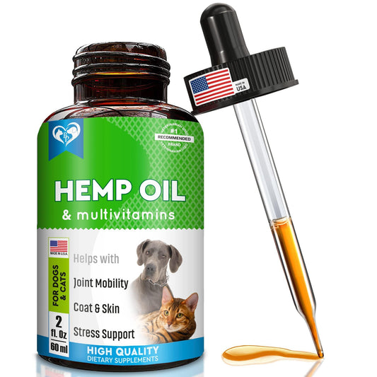 Cat & Dog Hemp Oil Drops   Pet Calming Anti Anxiety & Herbal Stress